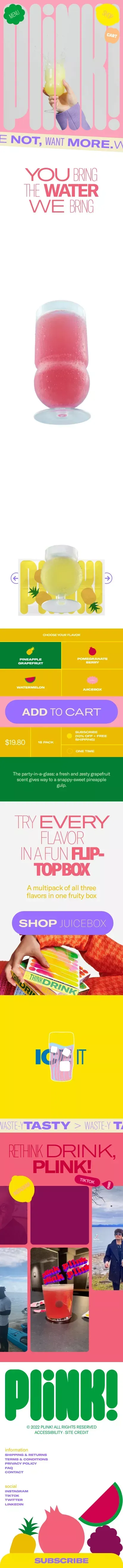 PLINK! - You Bring The Water, We Bring the Flavor mobile view