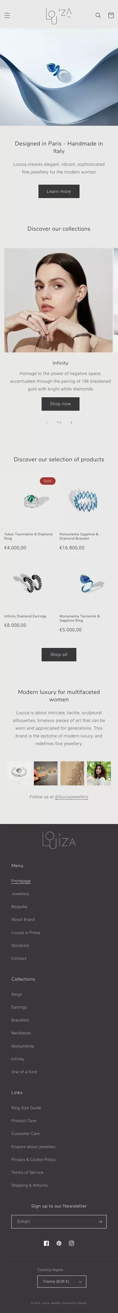 Louiza Jewellery | Designed in Paris - Handcrafted in Italy mobile view