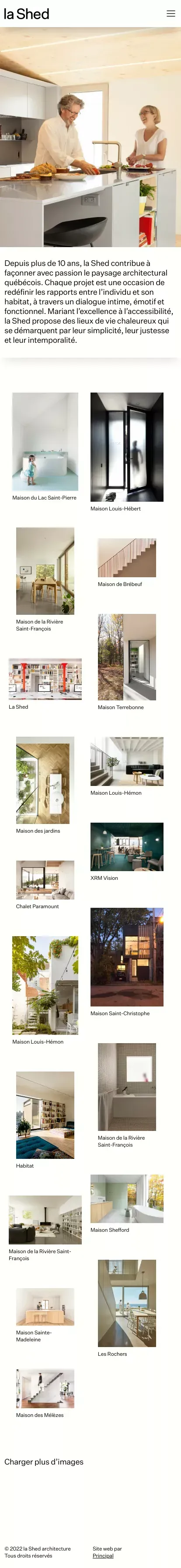 La Shed Architecture mobile view