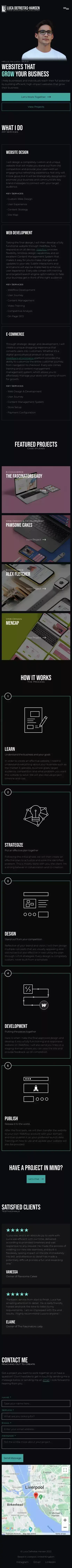 Luca Defreitas-Hansen | Freelance Web Designer & Developer mobile view