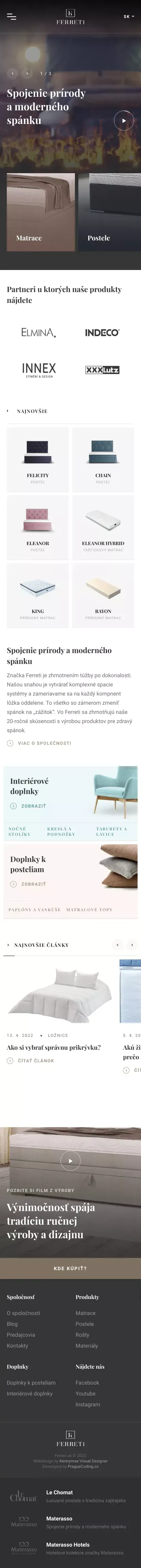 Ferreti - Matrace, postele a dopnky pre spánok mobile view
