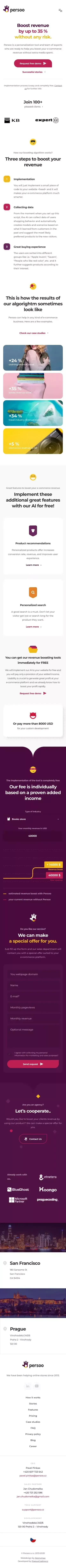Persoo | boost your revenue by up to 35 % mobile view