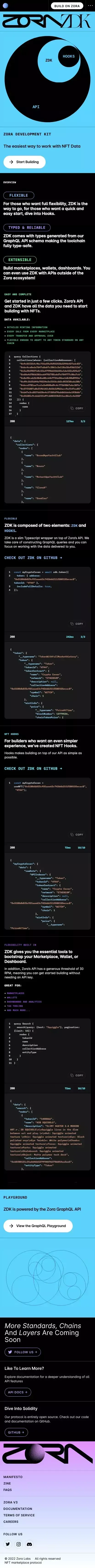 Zora ZDK mobile view