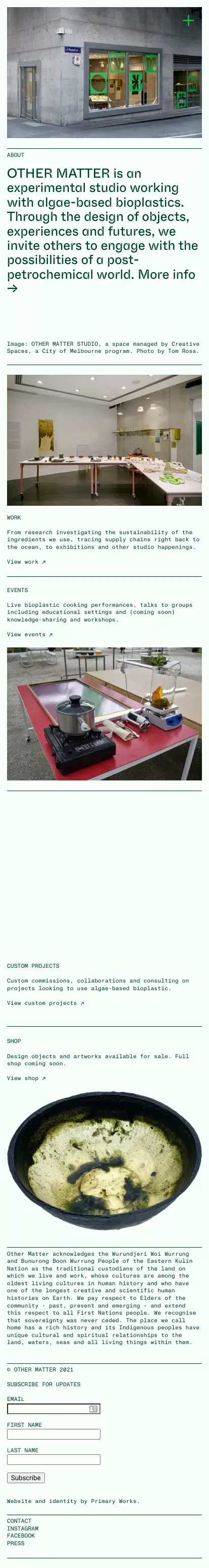 Other Matter mobile view