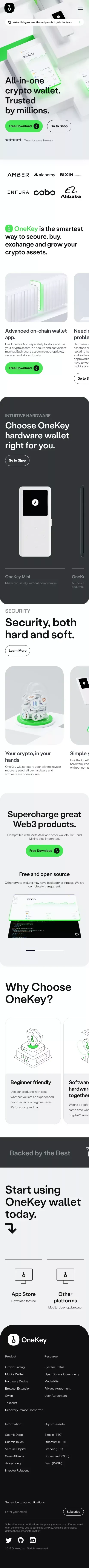 OneKey Wallet | All-in-one crypto wallet trusted by millions. mobile view