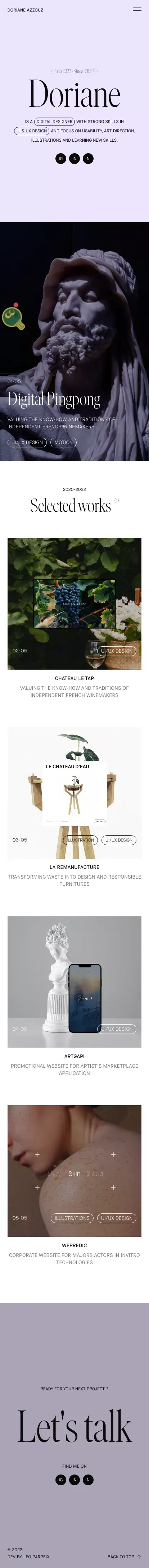 Doriane Azzouz — French Digital Designer mobile view