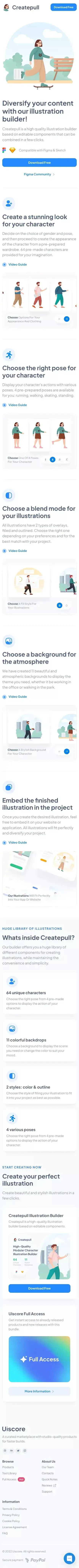 Createpull Illustration Builder mobile view
