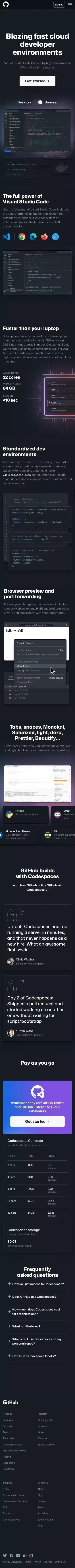 GitHub Codespaces · GitHub mobile view