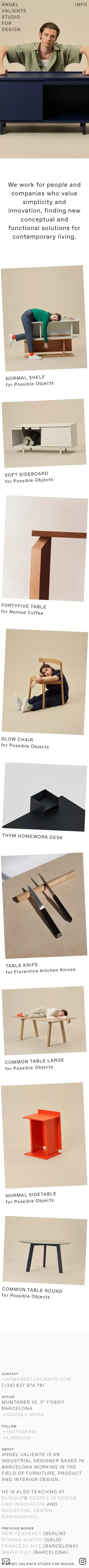 ANGEL VALIENTE STUDIO FOR DESIGN mobile view