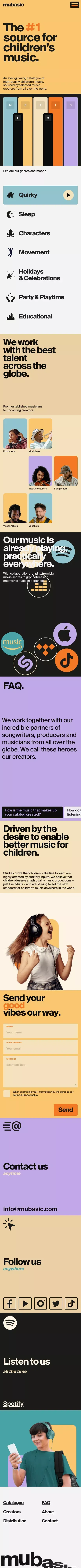 Mubasic – #1 Children's Music mobile view