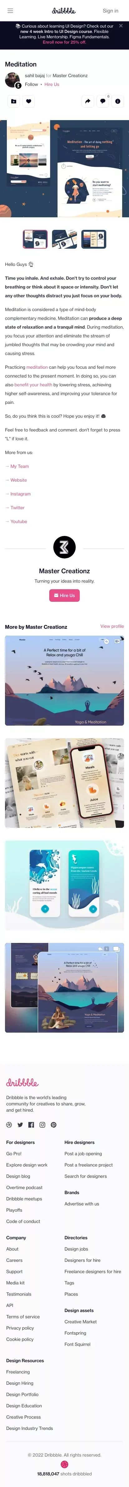 Meditation by sahil bajaj for Master Creationz on Dribbble mobile view