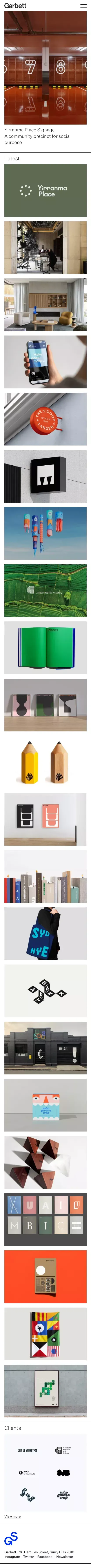 Garbett Design mobile view