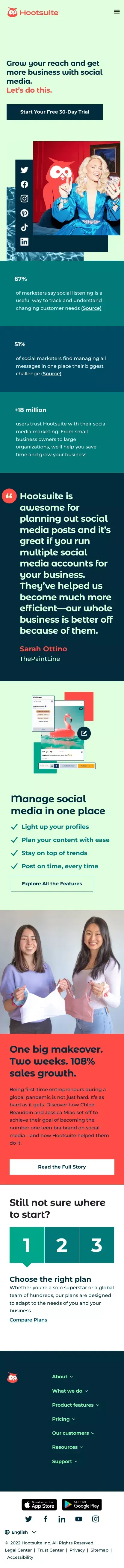 Social Media Marketing and Management Dashboard  - Hootsuite mobile view