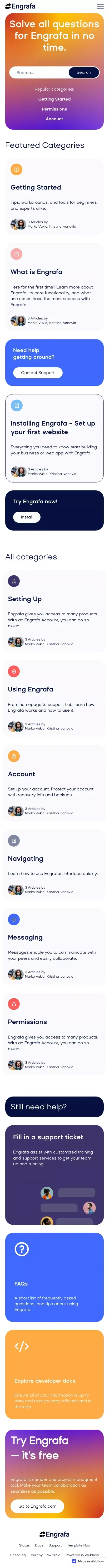 Engrafa - Webflow website template mobile view