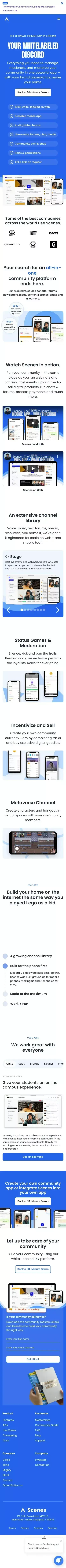 Build on Scenes | Your Whitelabeled Discord mobile view