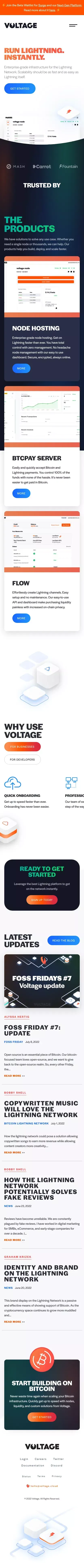 Voltage | Lightning Node & Bitcoin Infrastructure mobile view