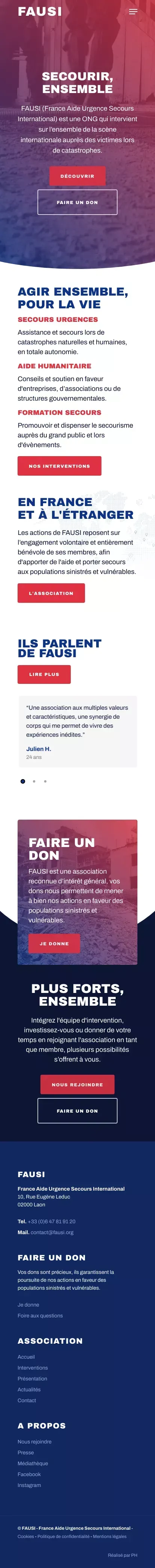 FAUSI (France Aide Urgence Secours International) mobile view