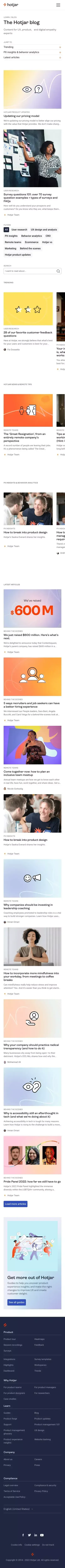 Blog | Hotjar mobile view