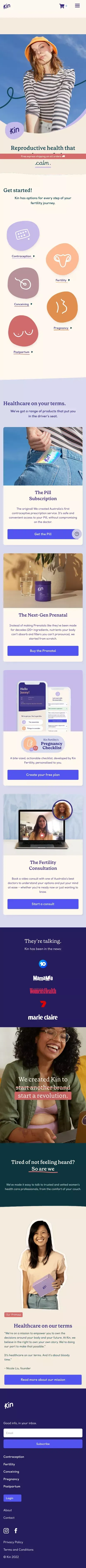 Kin Fertility | Supporting Your Fertility Journey mobile view