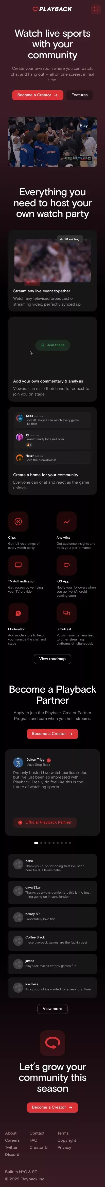 Watch live sports with your community mobile view