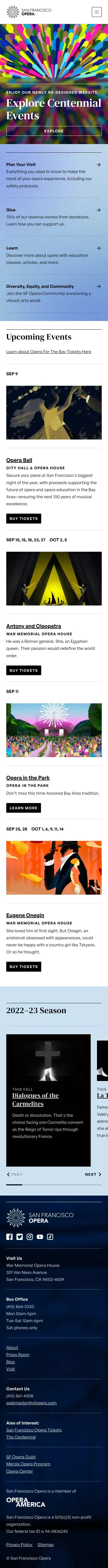 San Francisco Opera | SF Opera mobile view