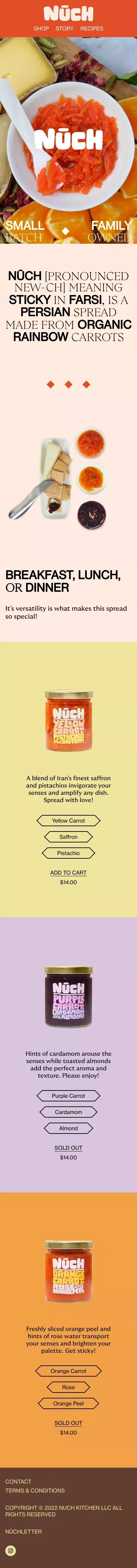 Carrot spreads – NŪCH mobile view