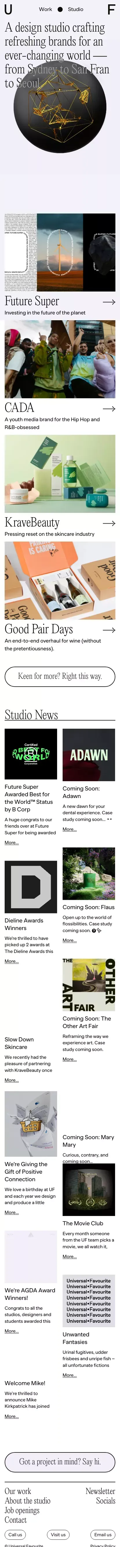 Universal Favourite mobile view