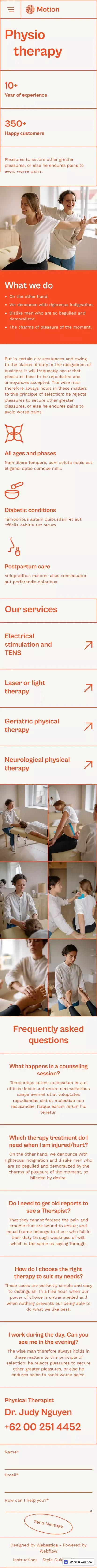 Motion - Therapy Website Template mobile view