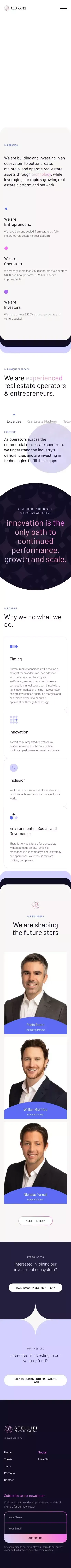 Stellifi - Investing in transformative real estate technology mobile view