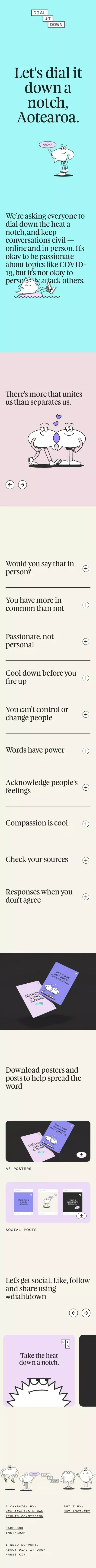 Dial it Down a Notch, Aotearoa mobile view
