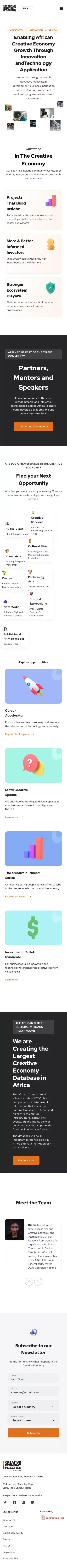 Creative Economy Practice mobile view