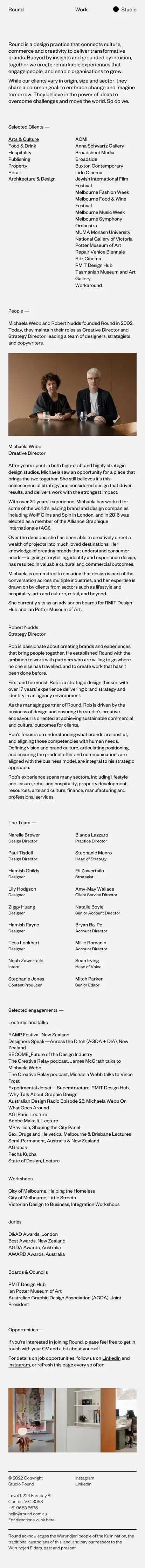 About â Studio Round mobile view