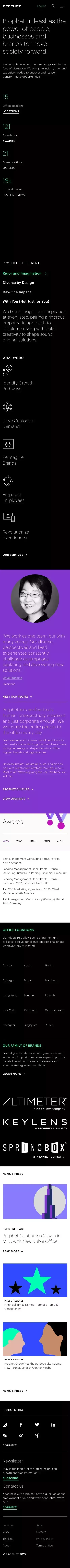 About - Top Business & Transformation Consulting Firm | Prophet mobile view