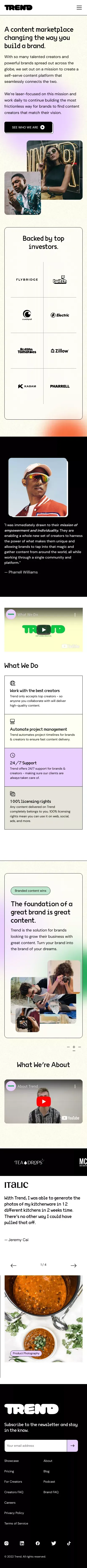 About | Trend mobile view