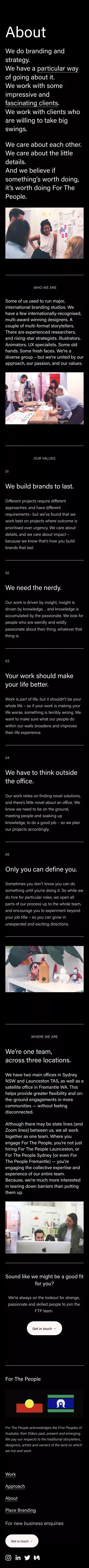 Company — For The People mobile view