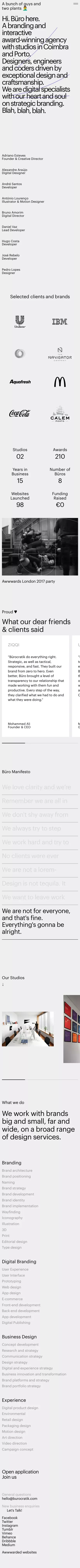 About the Büro mobile view
