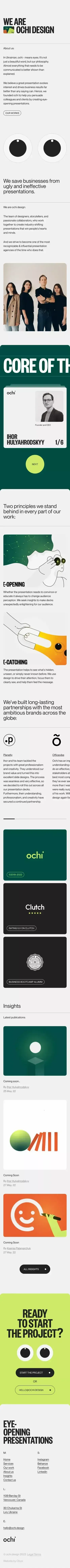 About us - OCHI mobile view
