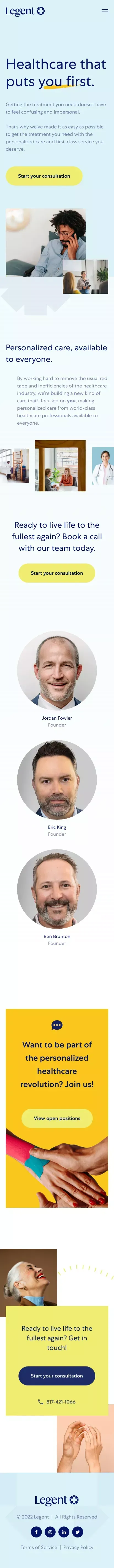 About Us | Legent Health mobile view