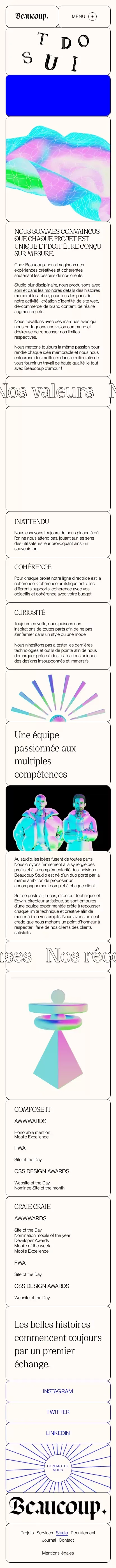 Beaucoup Studio mobile view