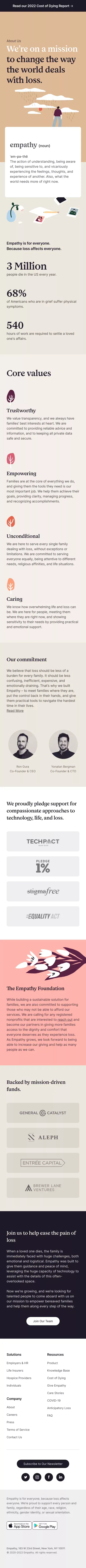 About Us | Empathy mobile view
