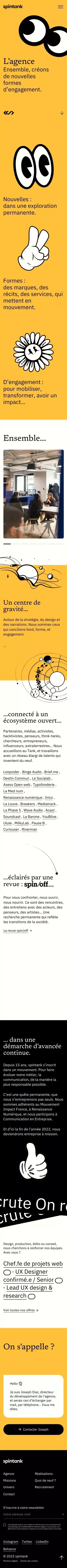 L’agence | Spintank mobile view