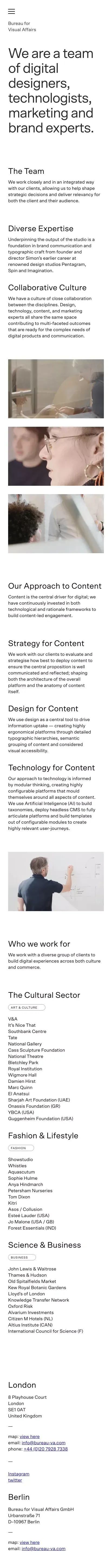 We are a team of digital designers, technologists, marketing and brand experts. mobile view