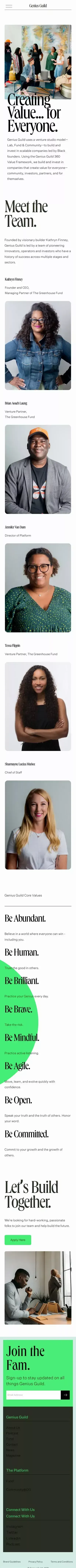 Genius Guild - A Women and Black led Venture Capital and Venture Studio — Genius Guild mobile view
