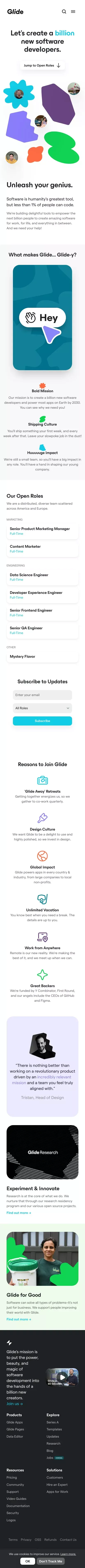 Glide Jobs – Join us! mobile view