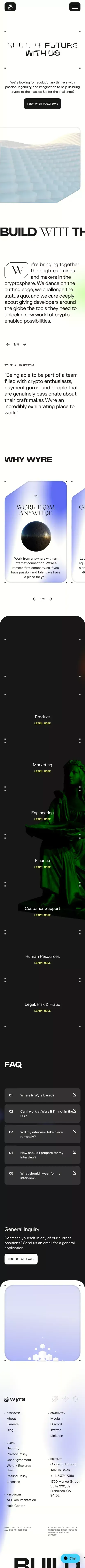 Wyre | Careers mobile view