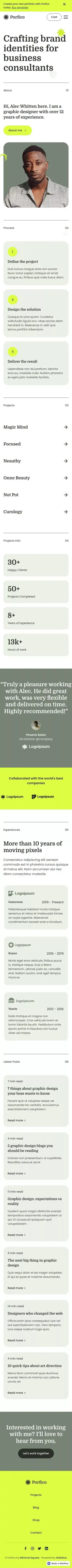 Porfico - Webflow Ecommerce Website Template mobile view