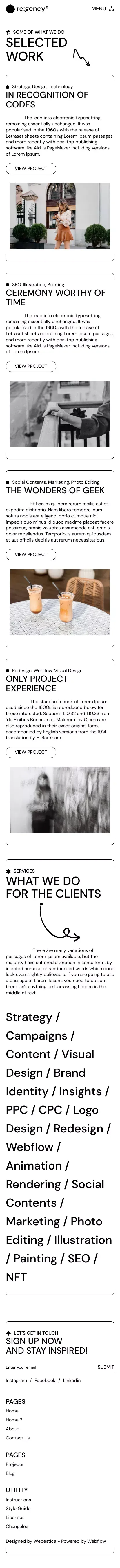 Regency - Agency Website Template mobile view