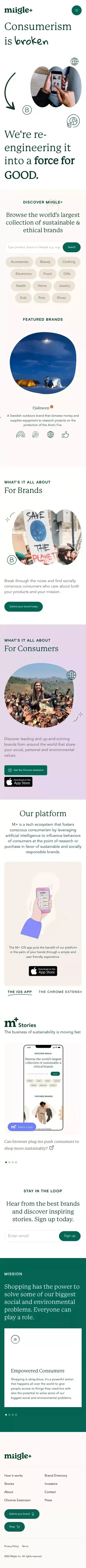 Using AI to Help The World Shop More Sustainably | Miigle+ mobile view