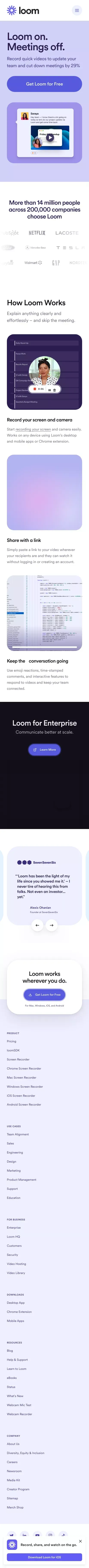 About Us | Loom mobile view