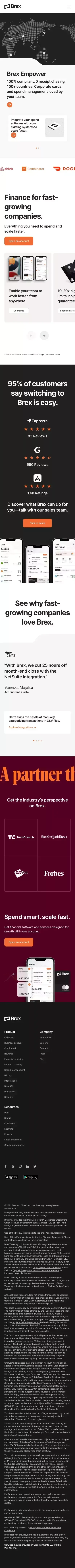 Finance for fast-growing companies | Brex mobile view
